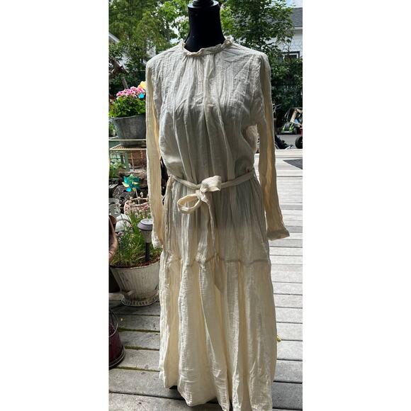 Chloe SHADE AMOUR Chloe Maxi Dress W/Belt, Double Gauze-Natural, SM. - Picture 1 of 6